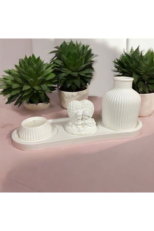 3'lü Set Mum ve Vazo