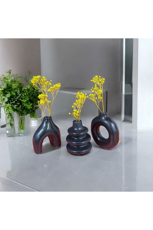 Üçlü Siyah Dekoratif Set - Modern ve Şık Tasarım