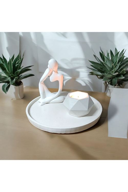 Dekoratif Modern Tasarımlı Minimalist Figürlü Tealight Mumluk