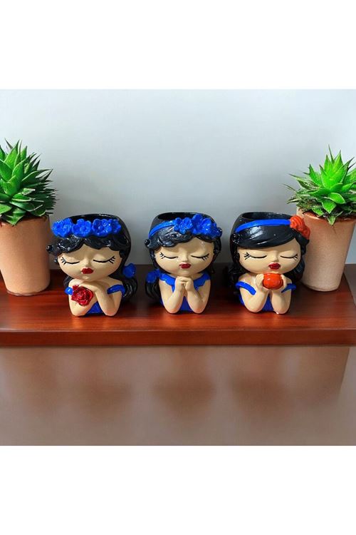 Zarafeti Evinize Taşıyan 3’lü Saksı Kızlar Seti!