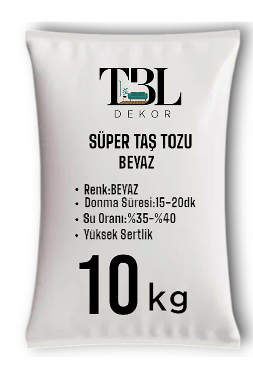  Beyaz Taş Tozu -  Taş Tozu - Hobi Harcı - Mumluk - Saksı-Obje Döküm Harcı 10 KG  - 