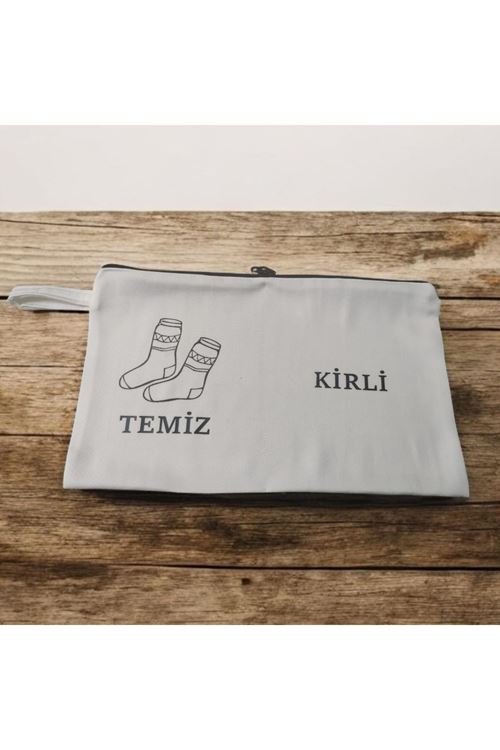 Baskılı Kirli-Temiz Seyahat (Çorap) Torbası