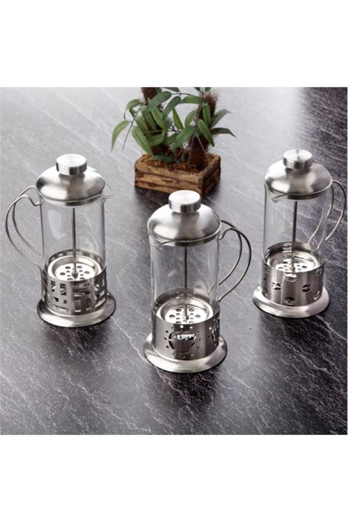Çelik Kulplu Cam French Press - 350 ml