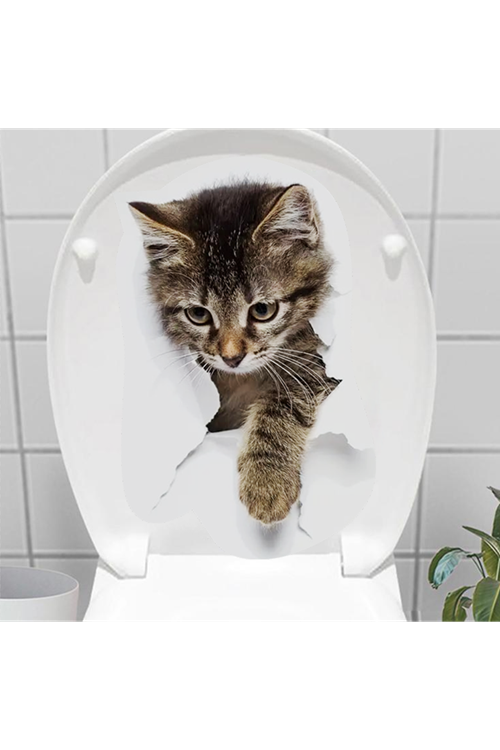 Decohandy Klozet Etiketi Stray Cat