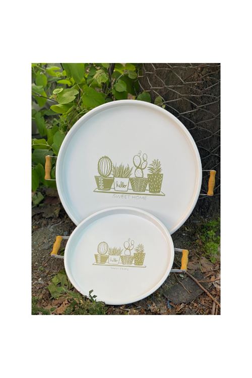 İkili Yuvarlak Sunum Tepsisi Seti