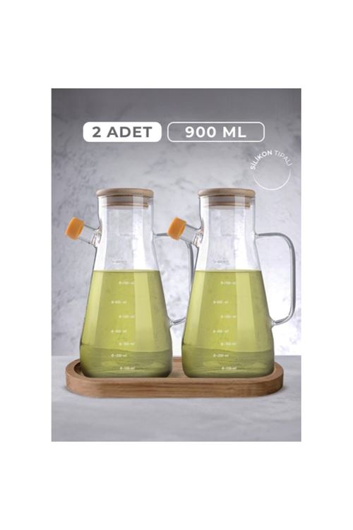 Standlı 2'li Cam Yağdanlık