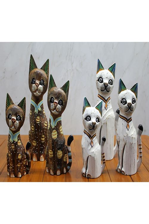 Ahşap 3'lü Kedi Seti 50 Cm Model 3