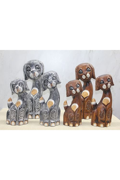 Ahşap 3'lü Köpek Seti