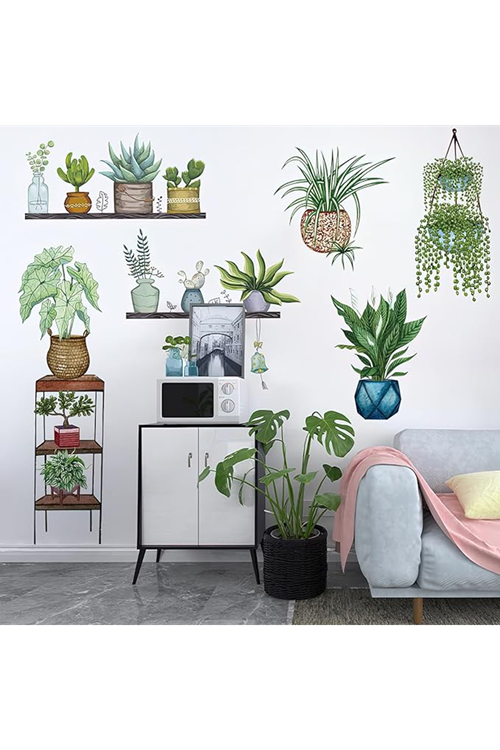 Tropikal Bitkiler Duvar Stickerı Model D