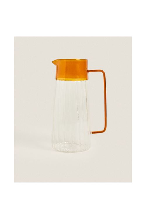 Turuncu Detaylı Cam Sürahi 1600 ml