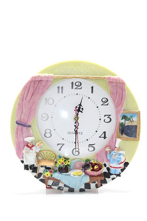 Aşçı Tasarımlı Polyester Duvar Saati Model 3