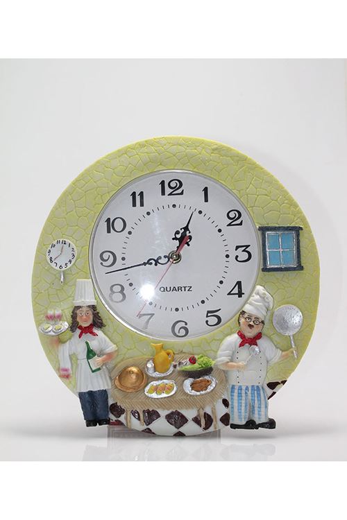 Aşçı Tasarımlı Polyester Duvar Saati Model 4