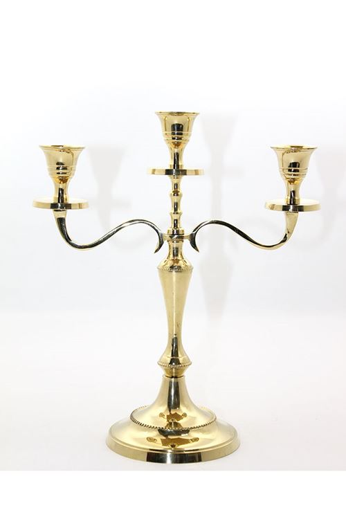 Pirinç 3'lü Şamdan Model 1