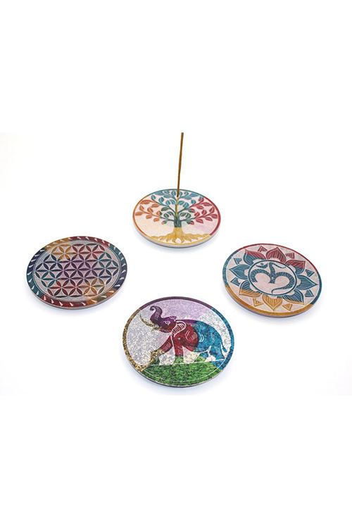 Obsidian Taşı Yuvarlak Tütsülük