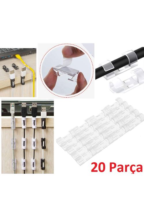 Kablo Sabitleyici Klips Seti 20 Adet