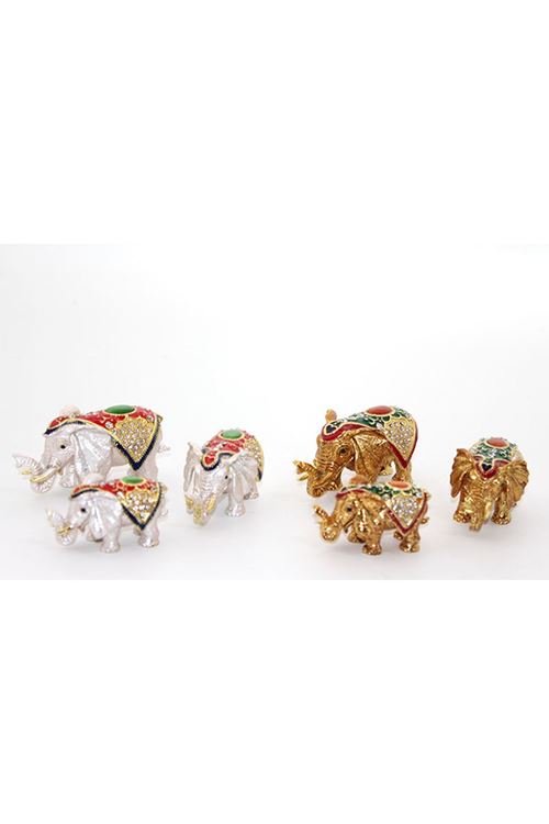 Taşlı 3'lü Fil Figürü Model 4