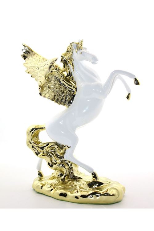 Polyester Şahlanan Kanatlı At Figürü