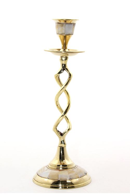 Tekli Pirinç Sedefli Şamdan Model 2