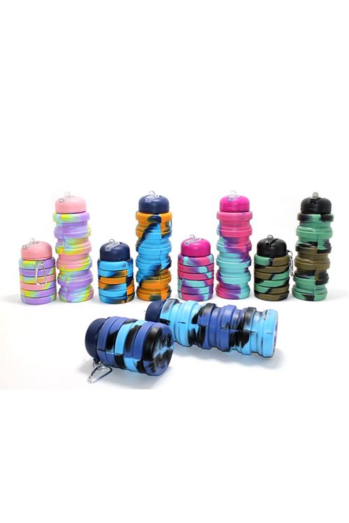 Katlanabilir Portatif Silikon Su Şişesi 500 Ml Model 1