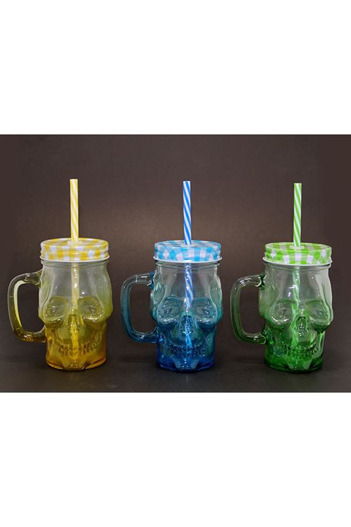 Tekli Cam Kurukafa Kupa Bardak Pipetli