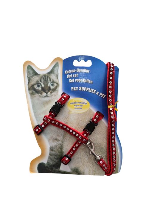 Parlak Kedi Gezdirme Göğüs Tasması