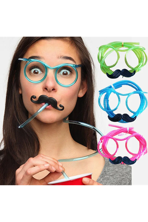 PIPETLI PARTI GÖZLÜĞÜ - ÇOCUK VE YETIŞKIN BIYIKLI PIPET GÖZLÜK