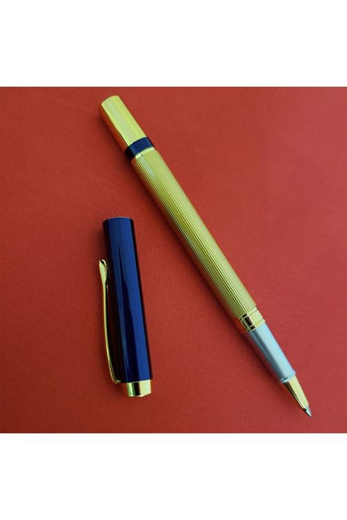 Kutulu Lacivert Gold Tasarım Roller Kalem