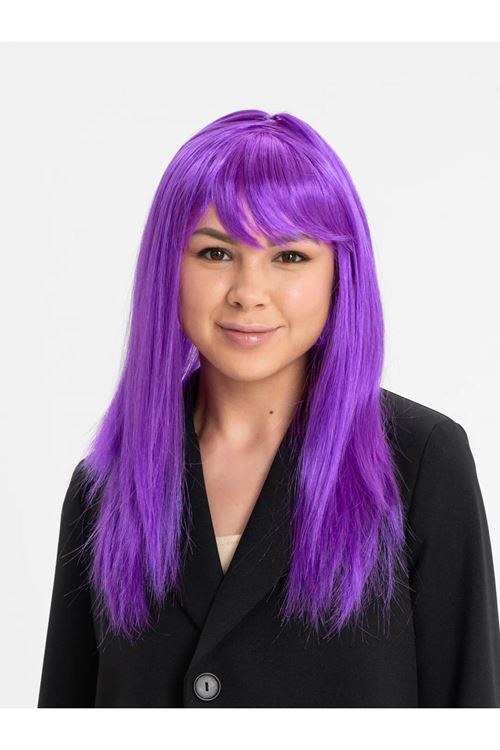 Mor Düz Kesim Peruk