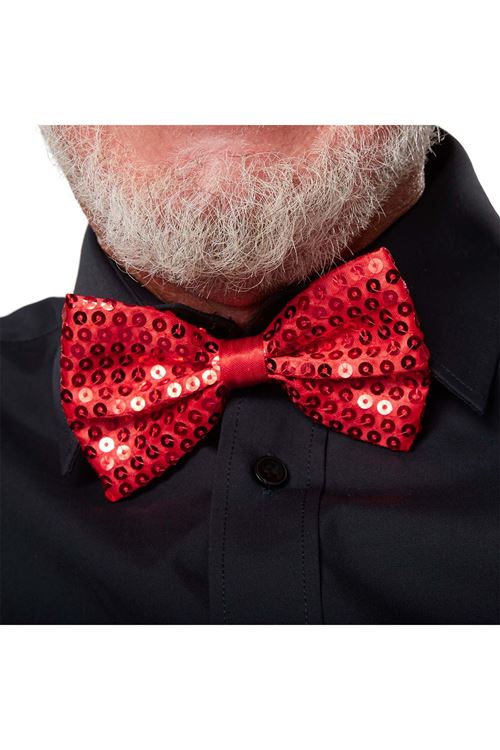 Kırmızı Payetli Pullu Papyon