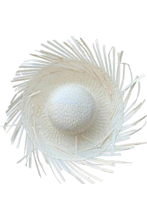 Tropikal Parti Beyaz Hasır Hawaii Şapkası