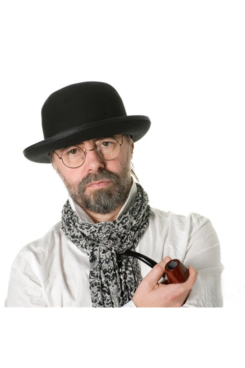 Siyah Renk Yetişkin Boy Retro Bowler Derby Şapkası 58 cm