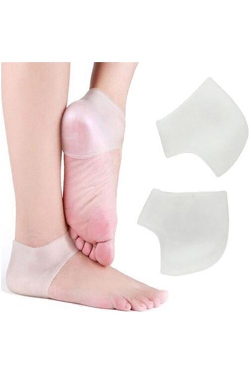 Silikon Topuk Çorabı Beyaz Renk