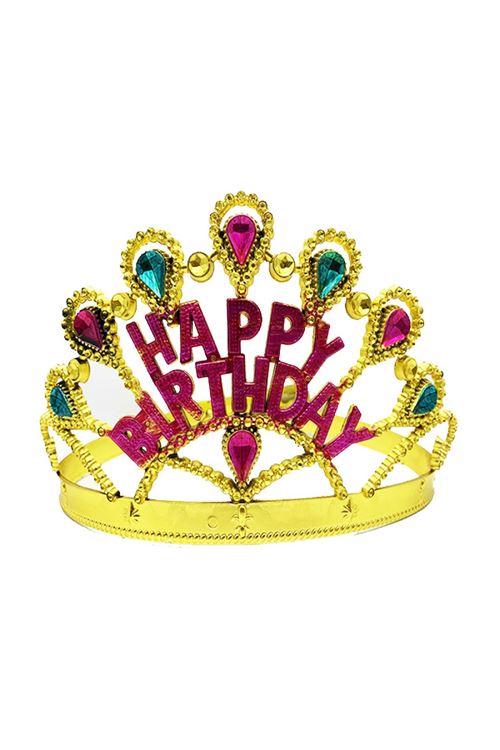 Altın Renk Happy Birthday Doğum Günü Tacı