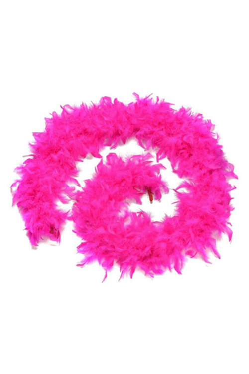 Fuşya Renk Kabarık Tüylü Otriş Boa Gerçek Tüy Dekorasyon