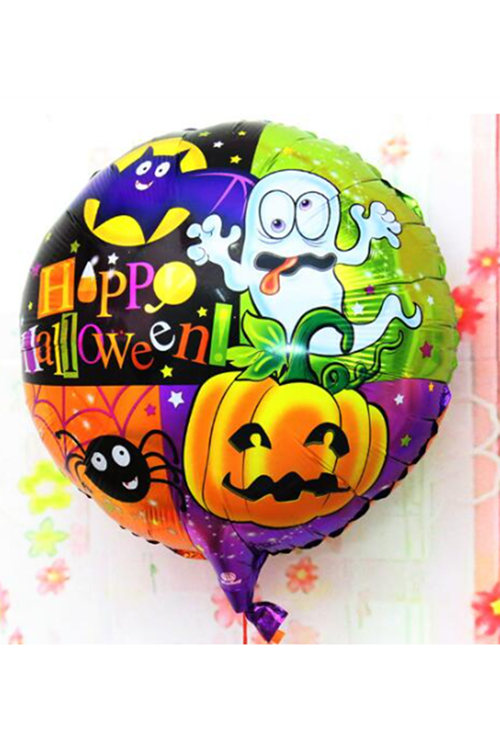 Halloween Örümcekli Kabaklı Folyo Balon 18 inç