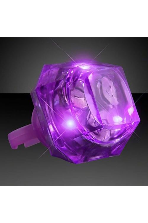 Kristal Tasarımlı Led Işıklı Mor Yüzük