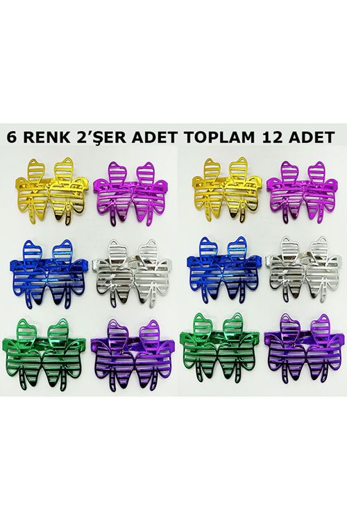 Vegas Casino Temalı Parti Gözlüğü 6 Renk 12 Adet