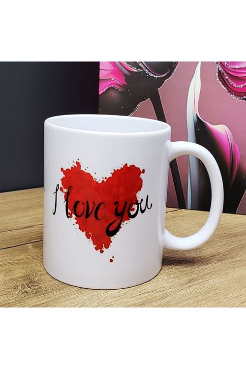 I Love You Tasarımlı Kupa Bardak