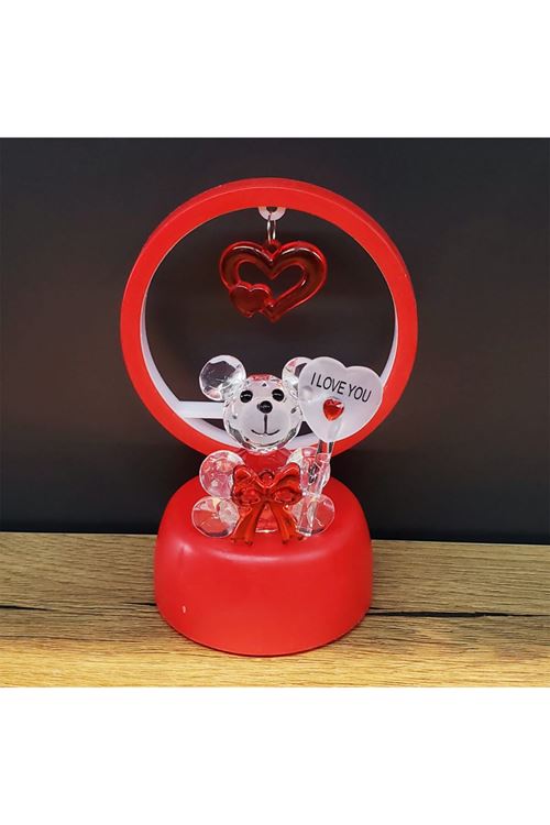 Işıklı Kırmızı I Love You Ayıcık