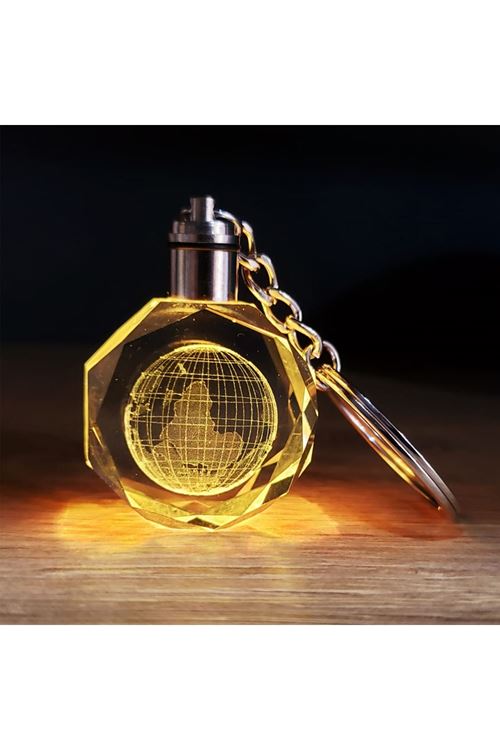 Kristal Dünya Tasarımlı Renk Değiştiren Anahtarlık