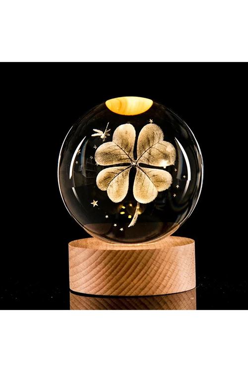 Işıklı Yonca Tasarımlı Cam Küre