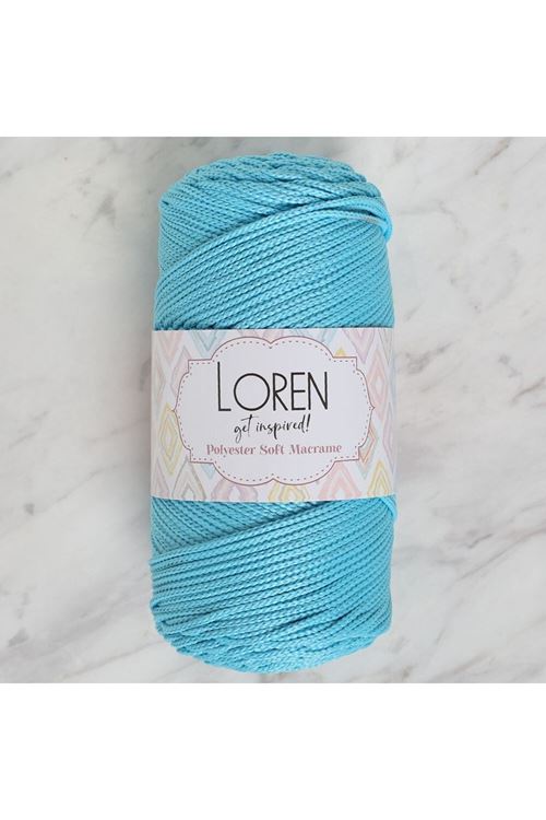 Loren Polyester Soft Macrame Turkuaz El Örgü İpi - LM045 - 34447