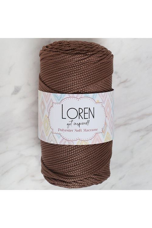 Loren Polyester Soft Macrame Kahverengi El Örgü İpi - LM032 - 34438