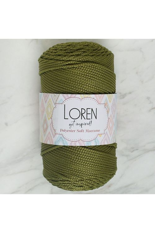 Loren Polyester Soft Macrame Yeşil El Örgü İpi - LM010 - 34429