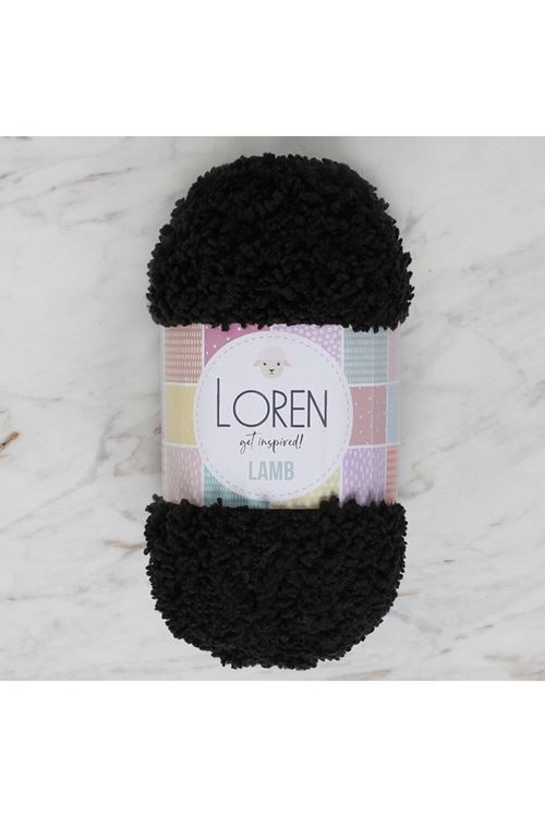 Loren Lamb Siyah El Örgü İpi - R004 - 34423