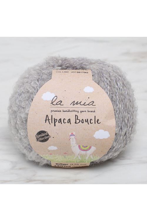 La Mia Alpaca Boucle 50 Gr Gri El Örgü İpi - L302 - 34385