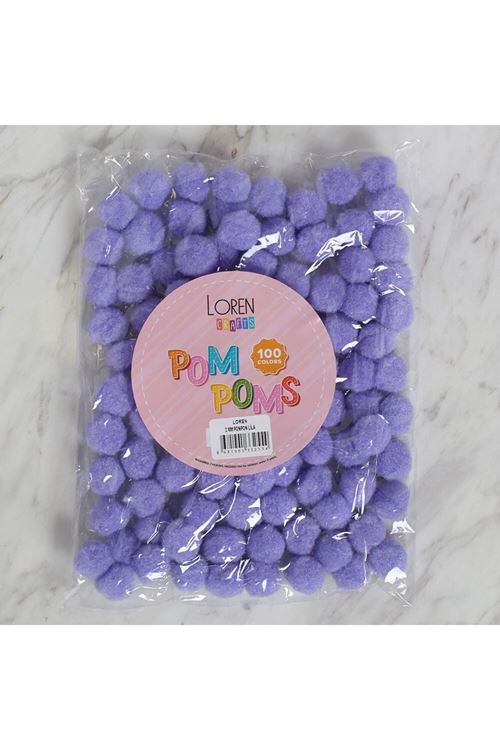 LOREN CRAFTS 2 CM 100 ADET LİLA PONPON