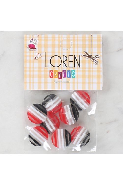 Loren Crafts 8'li Desenli Düğme - 1090