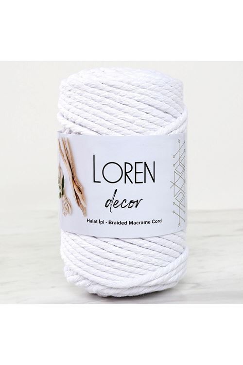 Loren Decor 3 Büküm Makrome İpi Beyaz - L001
