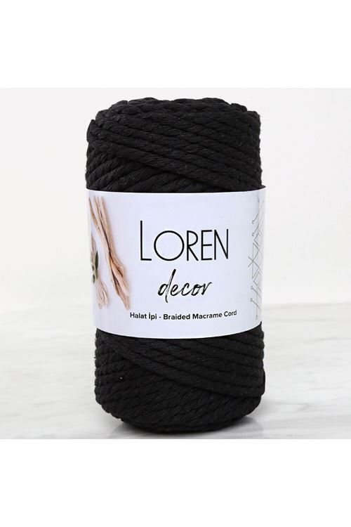 Loren Decor 3 Büküm Makrome İpi Siyah - L006